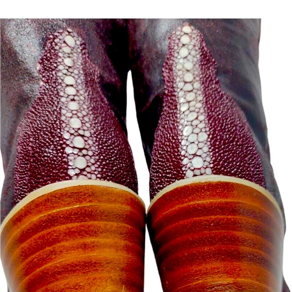 Wild West Western Stingray Boots 6.5 M Exotic Skin Dubai toe leather Hand...